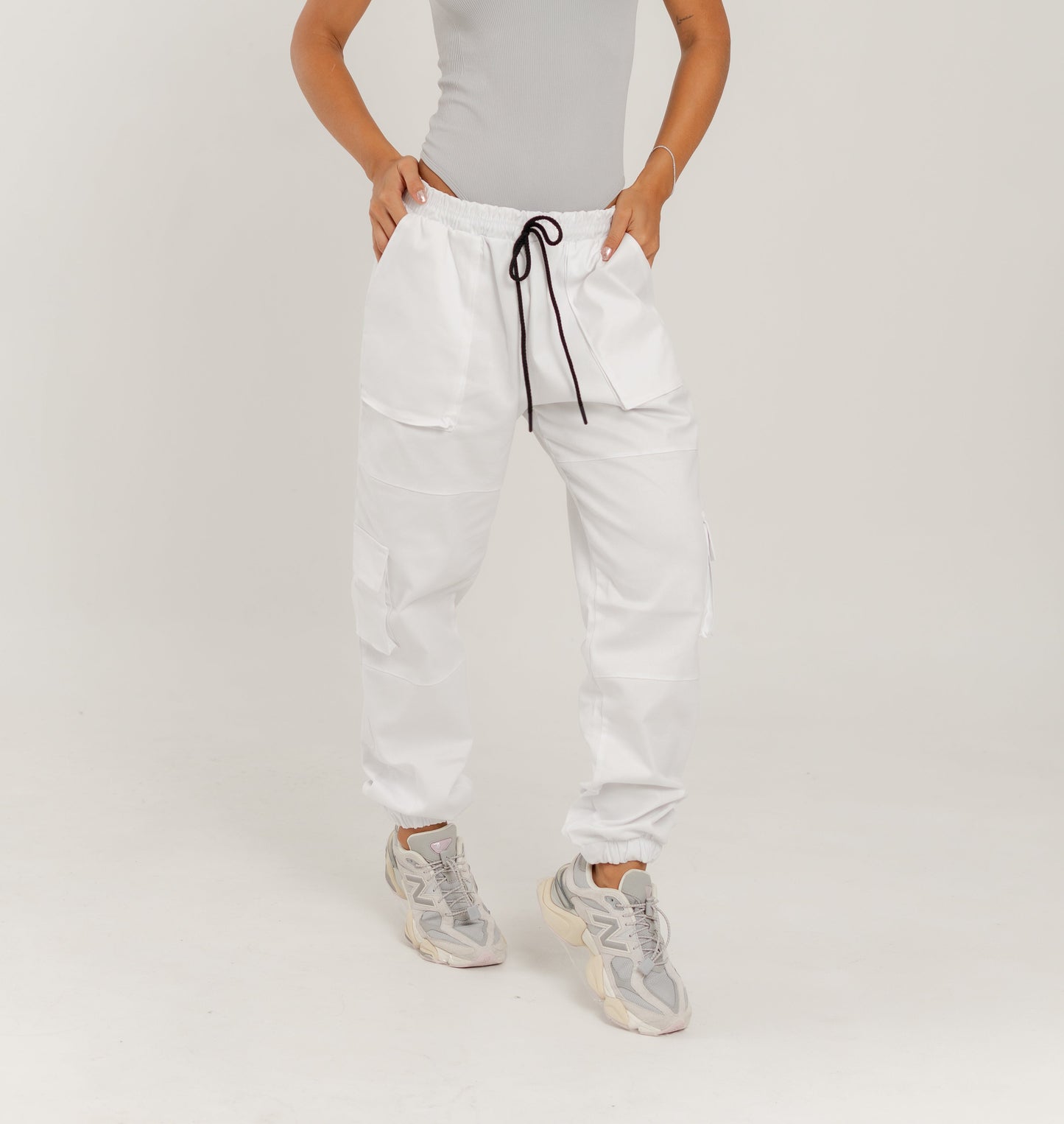 Jogger Cargo Drill - Blanco