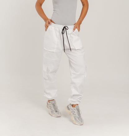 Jogger Cargo Drill - Blanco