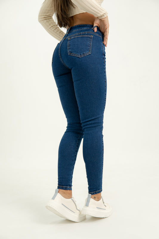 Ref 0031 Jean skinny, azul, tiro medio